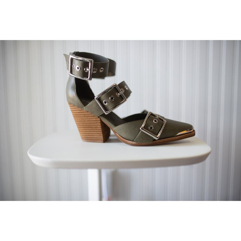 Free People Jeffrey Campbell Hendrix Heels 7 Olive - Picture 3 of 6